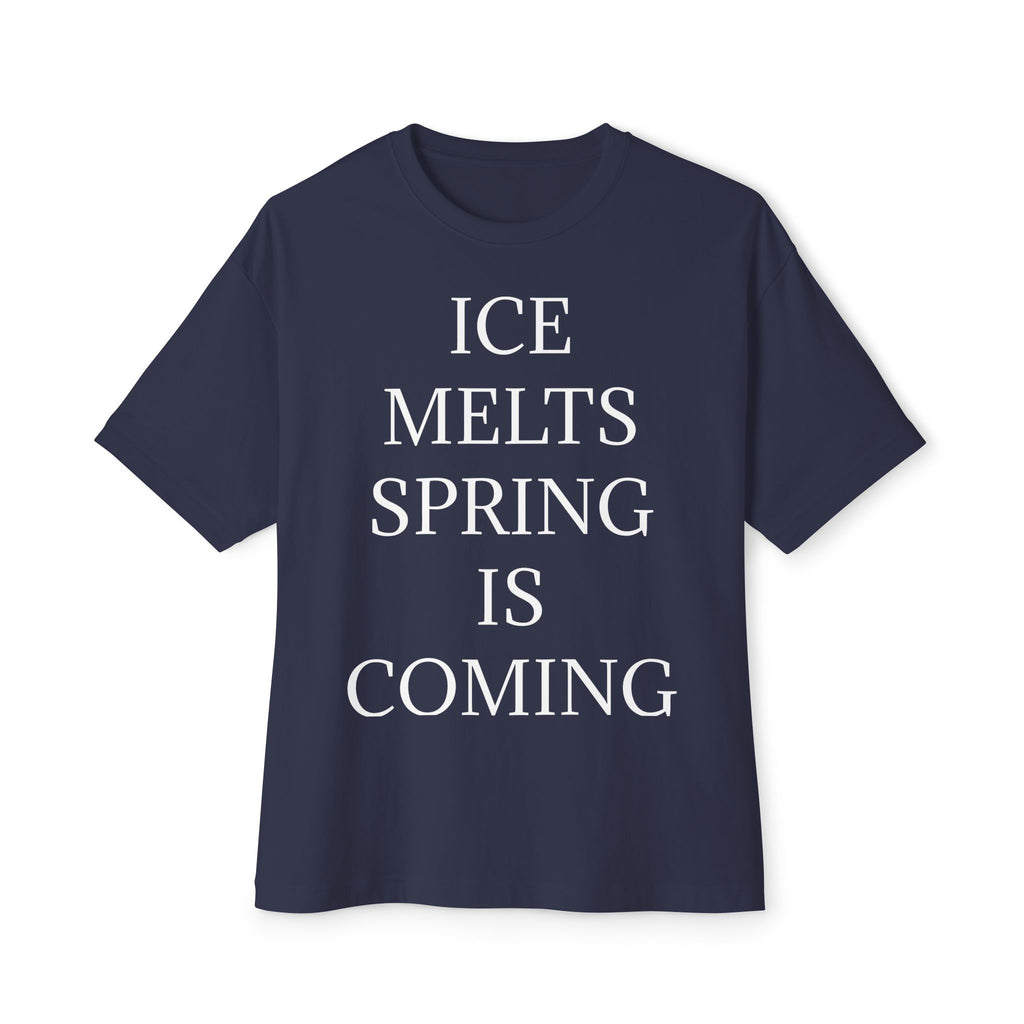 ICE MELTS SPRING IS COMING DARK Unisex Oversized Boxy Tee