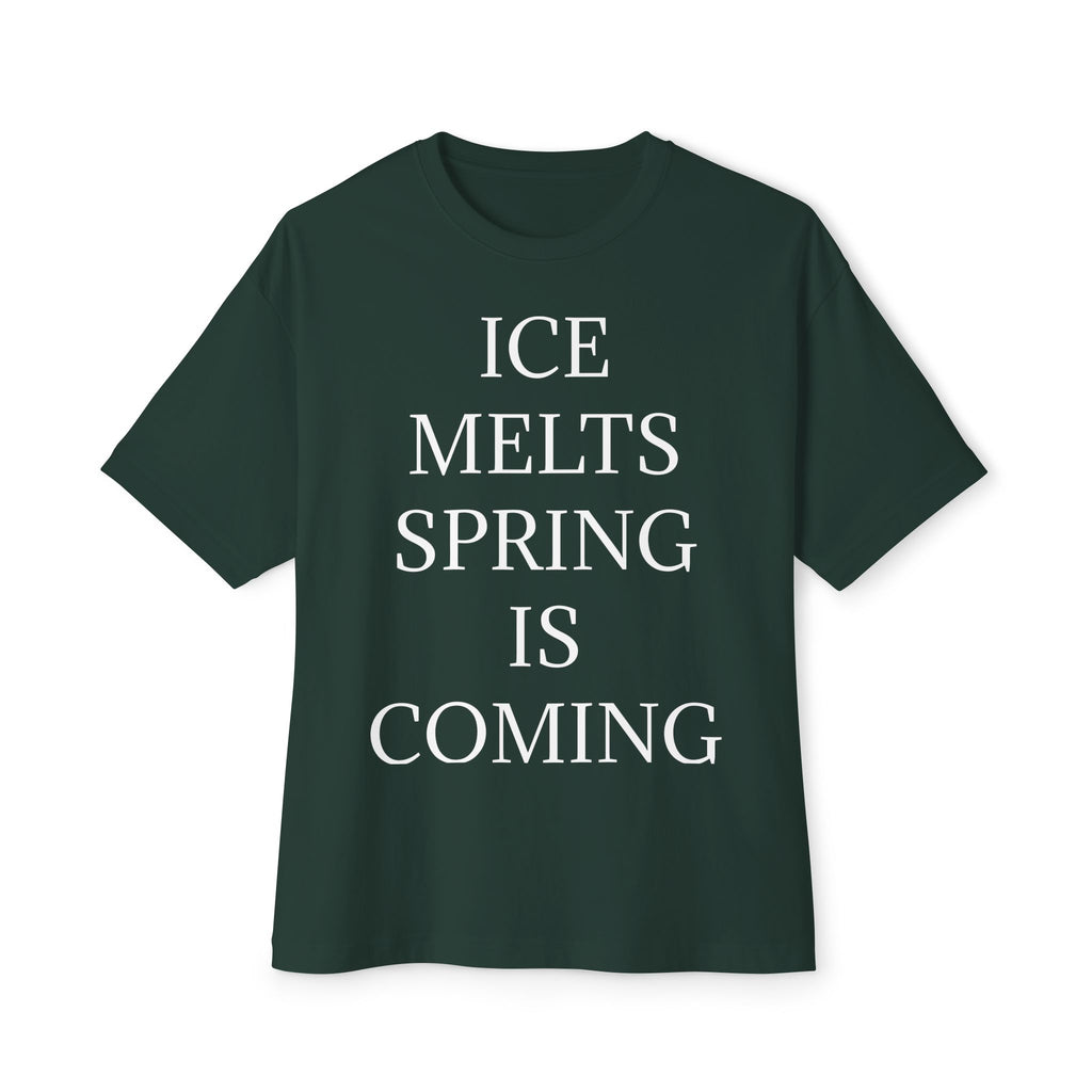 ICE MELTS SPRING IS COMING DARK Unisex Oversized Boxy Tee