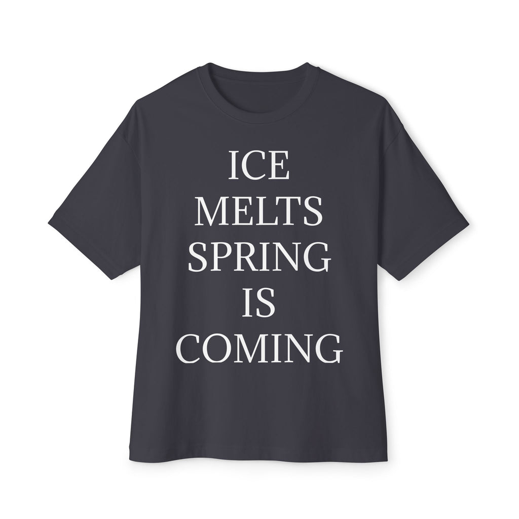 ICE MELTS SPRING IS COMING DARK Unisex Oversized Boxy Tee